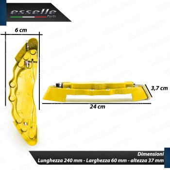 Set Cover Copri Pinze Freni A Disco Giallo 24cm In Alluminio Tuning Universali Set Cover Copri Pinze Freni A Disco Giallo 24cm In Alluminio Tuning Universali