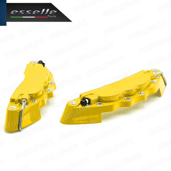 Set Cover Copri Pinze Freni A Disco Giallo 24cm In Alluminio Tuning Universali