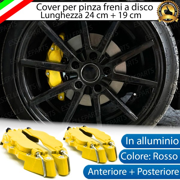 Set 4 Cover Copri Pinze Freni Giallo Anteriore + Posteriore Alluminio