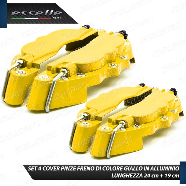 Set 4 Cover Copri Pinze Freni Giallo Anteriore + Posteriore Alluminio