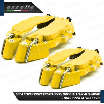Set 4 Cover Copri Pinze Freni Giallo Anteriore + Posteriore Alluminio Set 4 Cover Copri Pinze Freni Giallo Anteriore + Posteriore Alluminio