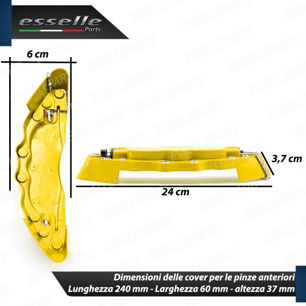 Set 4 Cover Copri Pinze Freni Giallo Anteriore + Posteriore Alluminio