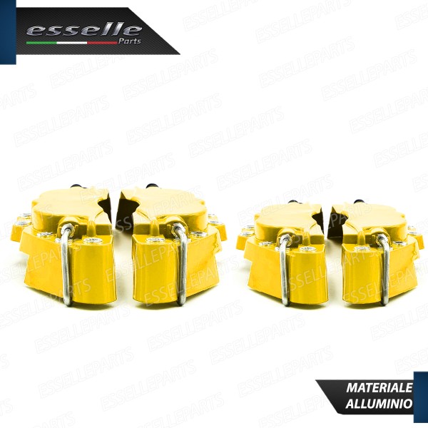 Set 4 Cover Copri Pinze Freni Giallo Anteriore + Posteriore Alluminio