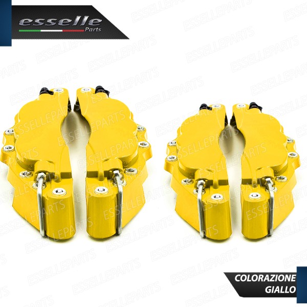 Set 4 Cover Copri Pinze Freni Giallo Anteriore + Posteriore Alluminio