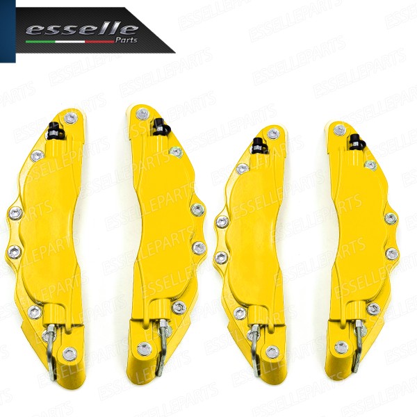 Set 4 Cover Copri Pinze Freni Giallo Anteriore + Posteriore Alluminio