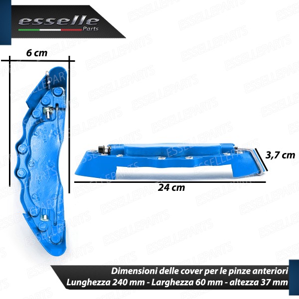 Set 4 Cover Copri Pinze Freni Blu Anteriore + Posteriore Alluminio
