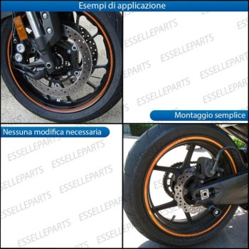 Bordo - COLORE ARANCIONE- adesivo per ruote moto,motorini,scooter Sym
