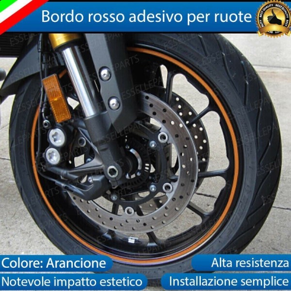 Bordo - COLORE ARANCIONE- adesivo per ruote moto,motorini,scooter BMW