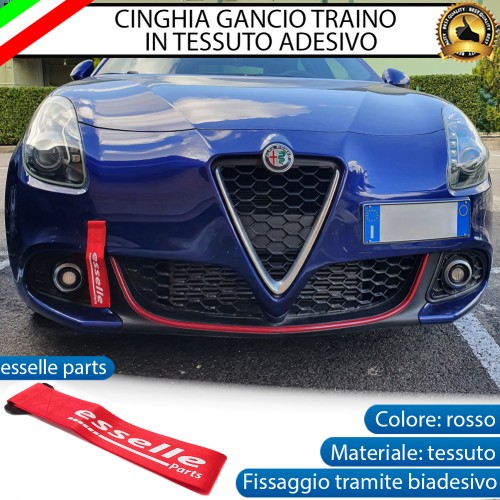CINGHIA GANCIO TRAINO "ESSELLE PARTS" -COLORE ROSSO-
