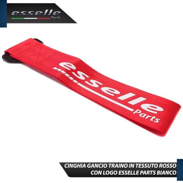 Cinghia Gancio Traino -COLORE ROSSO- Con Fibia " Esselle Parts "