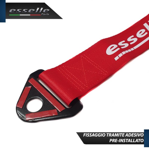 Cinghia Gancio Traino -COLORE ROSSO- Con Fibia " Esselle Parts "