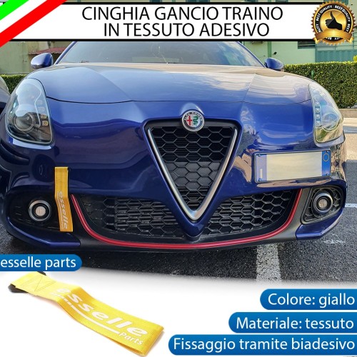 Cinghia Gancio Traino -COLORE GIALLO- Con Fibia " Esselle Parts "