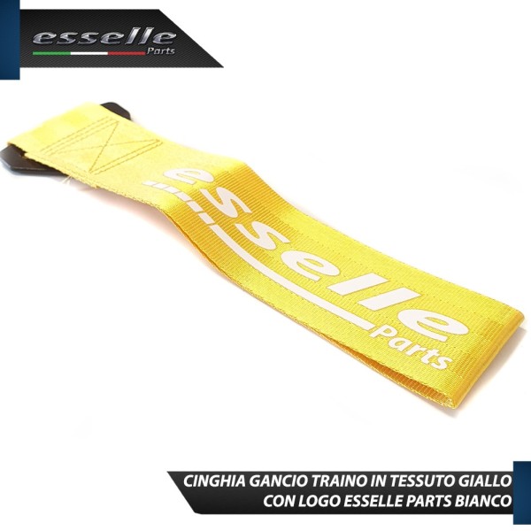 Cinghia Gancio Traino -COLORE GIALLO- Con Fibia " Esselle Parts "