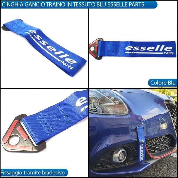 CINGHIA GANCIO TRAINO "ESSELLE PARTS" -COLORE BLU-