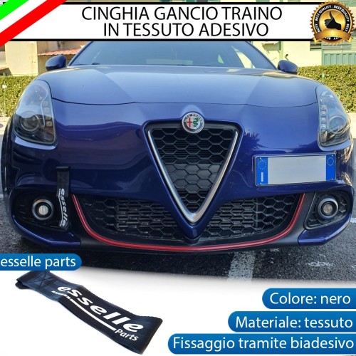 Cinghia Gancio Traino -COLORE NERO- Con Fibia " Esselle Parts "