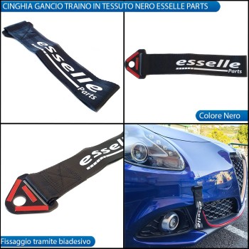 Cinghia Gancio Traino -COLORE NERO- Con Fibia " Esselle Parts "