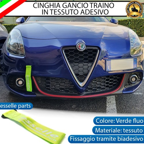 CINGHIA GANCIO TRAINO "ESSELLE PARTS" -COLORE VERDE-