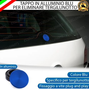 Tappo Elimina Tergicristallo Posteriore in alluminio - per Copertura Foro - COLORE BLU