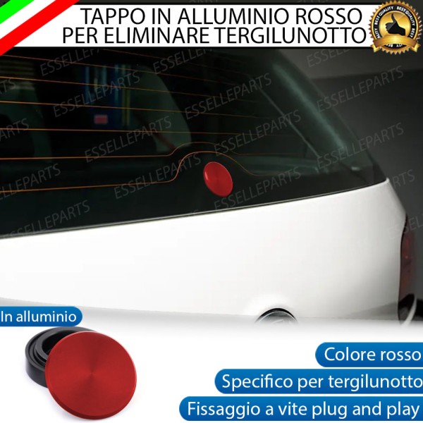 Tappo Elimina Tergicristallo Posteriore in alluminio - per Copertura Foro - COLORE ROSSO