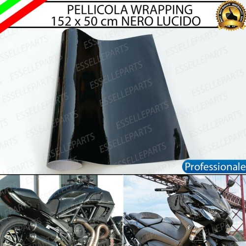 Pellicola wrapping - COLORE NERO - Lucido adesiva Professionale per Harley Davidson