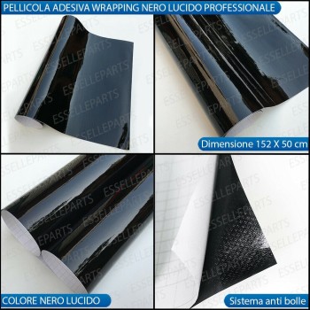 Pellicola wrapping - COLORE NERO - Lucido adesiva Professionale per Harley Davidson