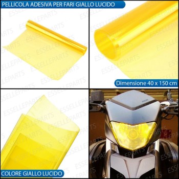 Pellicola - COLORE GIALLO - Adesiva Oscuramento Fari moto,motorini,scooter APRILIA