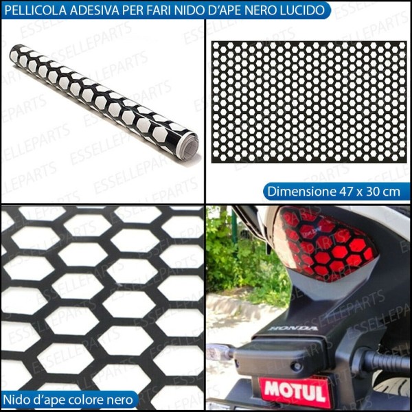 2 Pellicole - NIDO D'APE - Adesive Oscuramento Fari moto,motorini,scooter HONDA