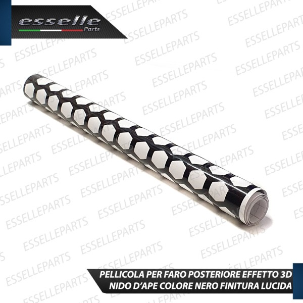 Pellicola Adesiva Per Fari Nido D'Ape Nero Lucido per moto SYM