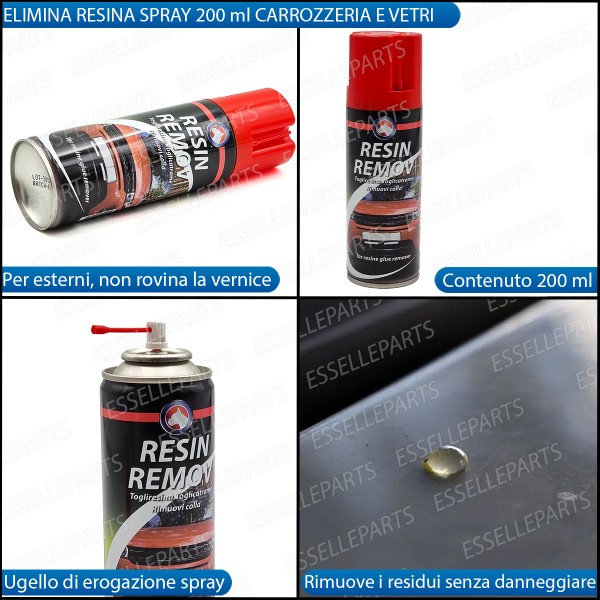 Detergente Rimuovi Resina 200 Ml Auto Carrozzeria, Vetri, Parabrezza