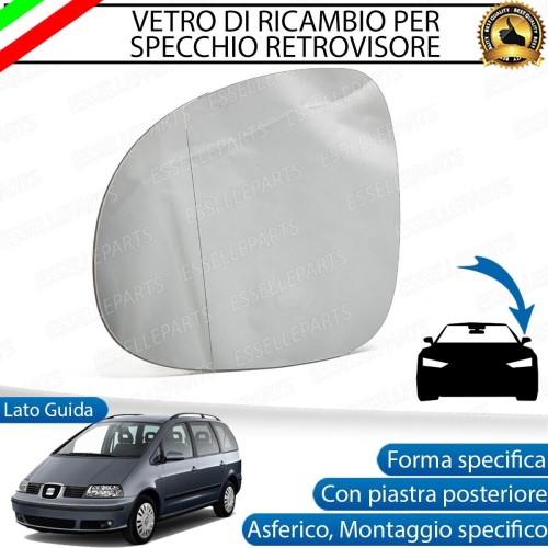 Specchietto LATO GUIDATORE Retrovisore Laterale di Ricambio per Seat Alhambra 7M Dal 2004
