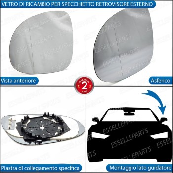 Specchietto LATO GUIDATORE Retrovisore Laterale di Ricambio per VW Passat B6