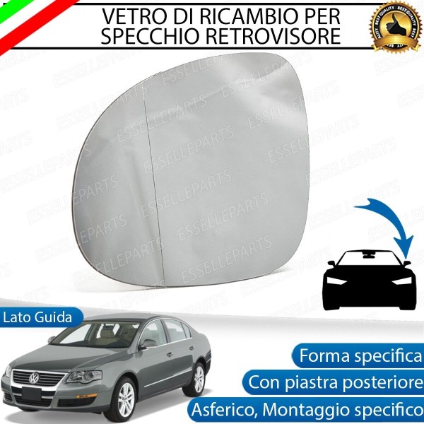 Specchietto LATO GUIDATORE Retrovisore Laterale di Ricambio per VW Passat B6