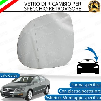 Specchietto LATO GUIDATORE Retrovisore Laterale di Ricambio per VW Passat B6