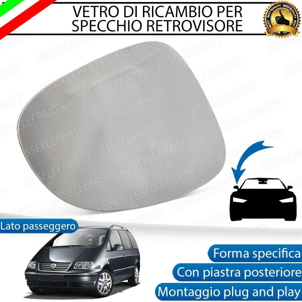 Specchietto LATO PASSEGGERO Retrovisore Laterale di Ricambio per VW Sharan 7M Dal 2003