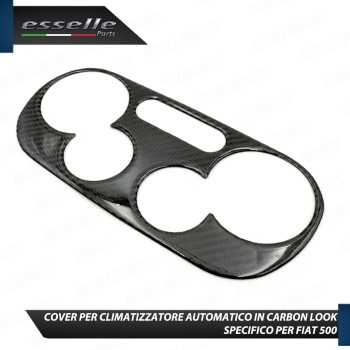 - CLIMATIZZATORE AUTOMATICO - COVER IN CARBON LOOK LUCIDO ADESIVO PER FIAT 500