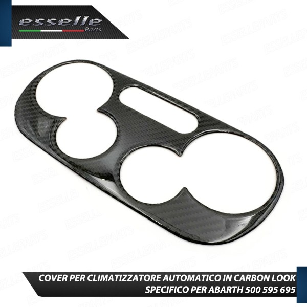 - CLIMATIZZATORE AUTOMATICO - COVER IN CARBON LOOK LUCIDO ADESIVO PER ABARTH 500 595 695