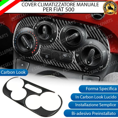 - CLIMATIZZATORE MANUALE - COVER IN CARBON LOOK LUCIDO ADESIVO PER FIAT 500
