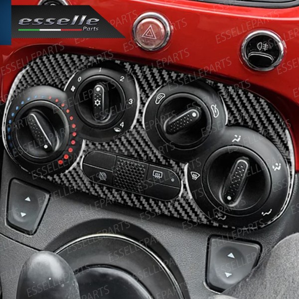 - CLIMATIZZATORE MANUALE - COVER IN CARBON LOOK LUCIDO ADESIVO PER FIAT 500