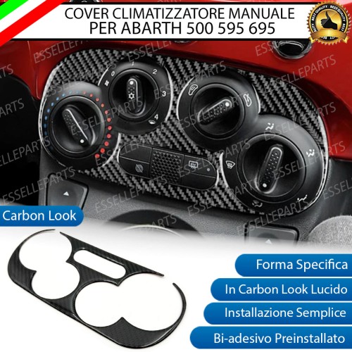 - CLIMATIZZATORE MANUALE - COVER IN CARBON LOOK LUCIDO ADESIVO PER ABARTH 500 595 695