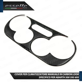 - CLIMATIZZATORE MANUALE - COVER IN CARBON LOOK LUCIDO ADESIVO PER ABARTH 500 595 695