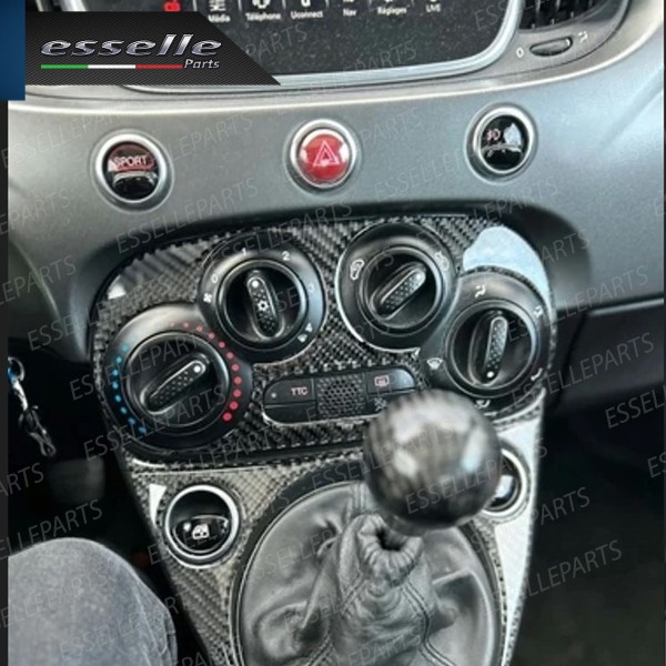 - CLIMATIZZATORE MANUALE - COVER IN CARBON LOOK LUCIDO ADESIVO PER ABARTH 500 595 695