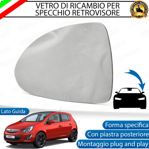 Specchietto Lato Guidatore Retrovisore Termico Laterale Di Ricambio Per Opel Corsa D Restyling