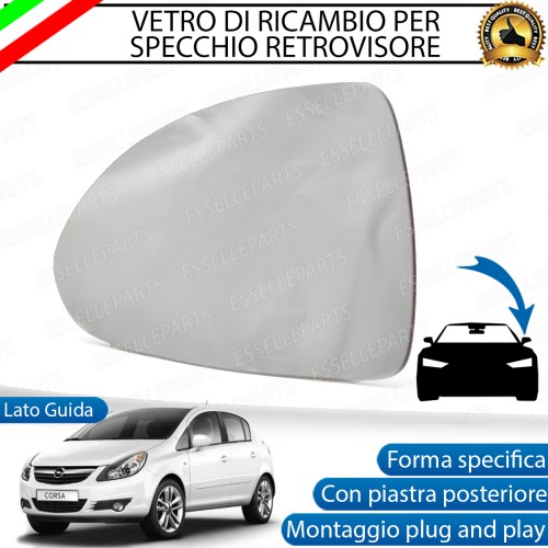 Specchietto Lato Guidatore Retrovisore Termico Laterale Di Ricambio Per Opel Corsa D
