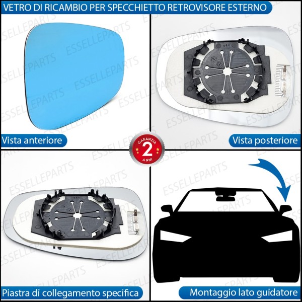Specchietto LATO GUIDATORE Retrovisore Termico Laterale Di Ricambio Per Alfa Romeo Giulietta