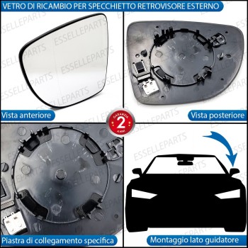 Specchietto Lato Guidatore Retrovisore Termico Laterale di Ricambio per RENAULT CLIO 4 Specchietto Lato Guidatore Retrovisore Termico Laterale di Ricambio per RENAULT CLIO 4