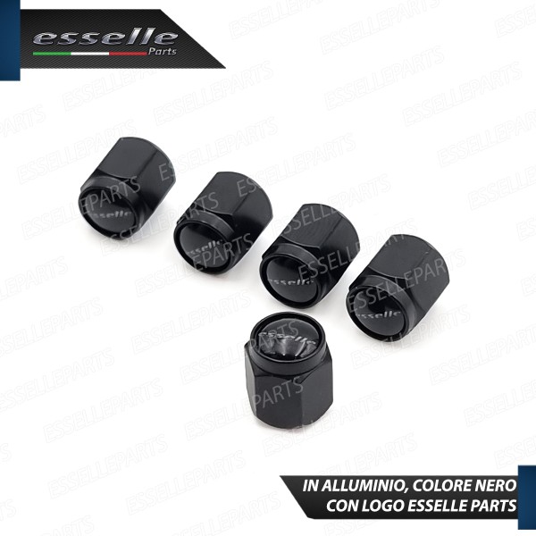 Set Tappi Copri Valvola Coprivalvola In Alluminio Nero Con Guarnizione