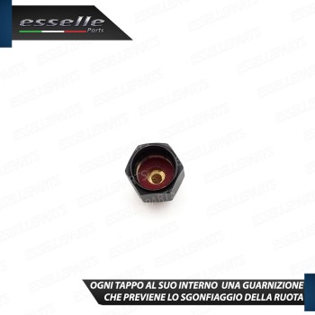 Set Tappi Copri Valvola Coprivalvola In Alluminio Nero Con Guarnizione