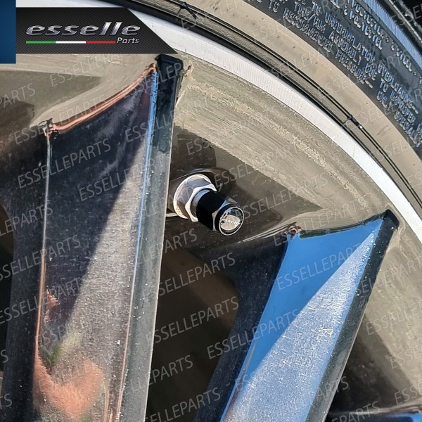 Set Tappi Copri Valvola Coprivalvola In Alluminio Nero Con Guarnizione