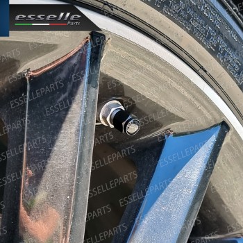 Set Tappi Copri Valvola Coprivalvola In Alluminio Nero Con Guarnizione