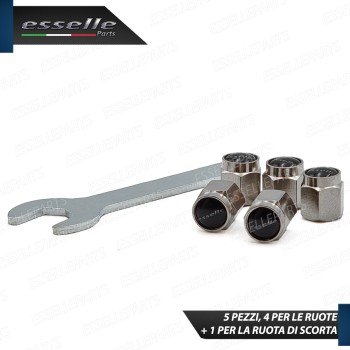 Set Tappi Copri Valvola Coprivalvola In Alluminio Argento Con Guarnizione